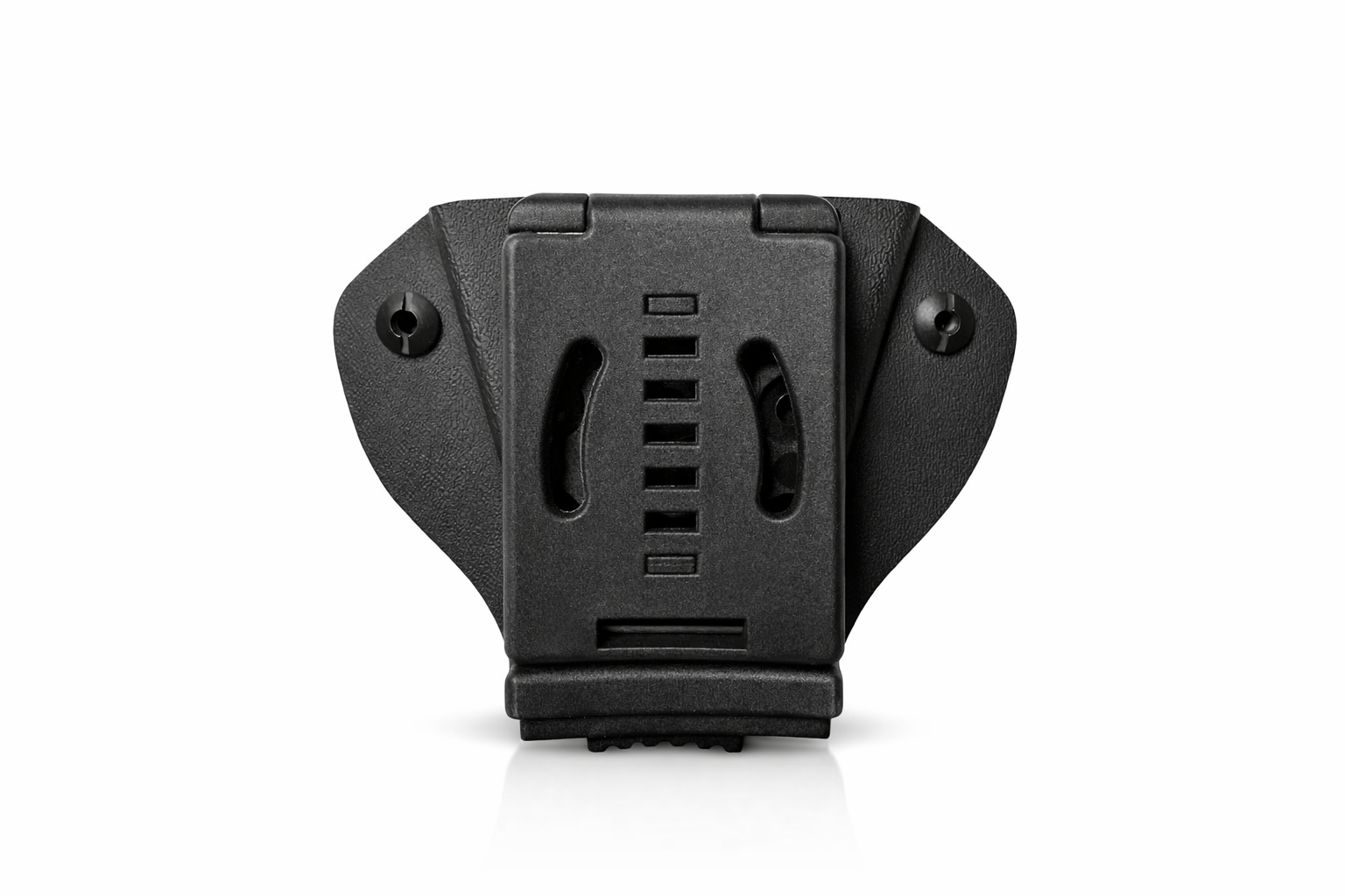 Back side of Peerless chained handcuff case showing Combat Loop belt attachment for duty use